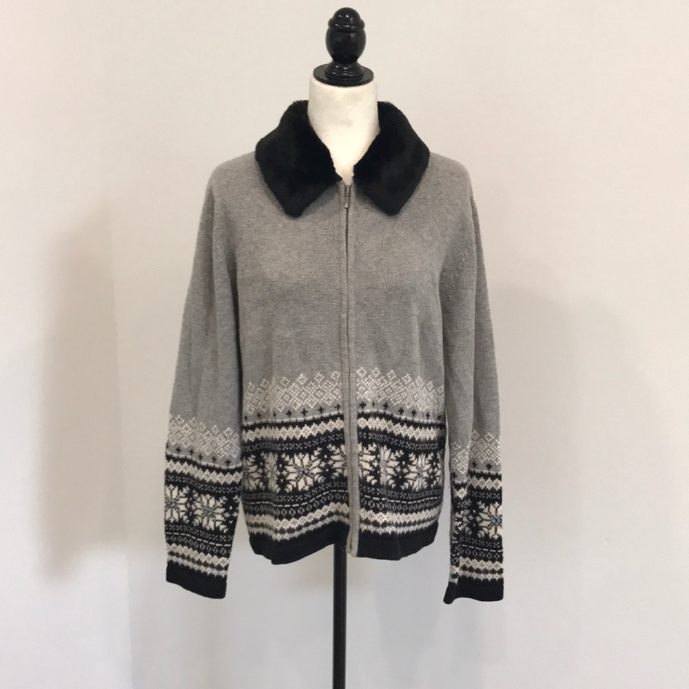 Croft & Barrow Women's Cardigan Sweater Full Zip L